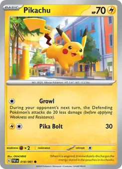 Pikachu 018/91 Paldean Fates Pokémon card