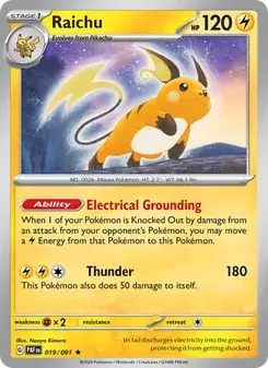 Raichu 019/91 Paldean Fates Pokémon card