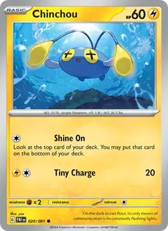 Chinchou 020/91 Paldean Fates Pokémon card