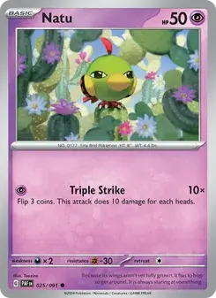 Natu 025/91 Paldean Fates Pokémon card