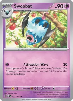 Swoobat 033/91 Paldean Fates Pokémon card