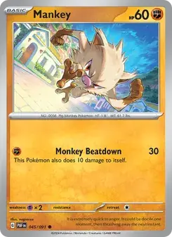 Mankey 045/91 Paldean Fates Pokémon card