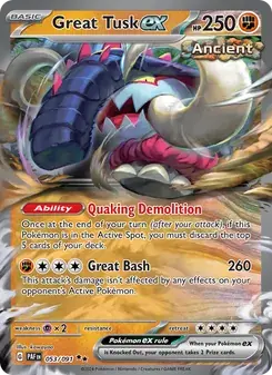 Great Tusk ex 053/91 Paldean Fates Pokémon card
