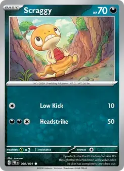 Scraggy 060/91 Paldean Fates Pokémon card