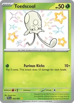 Toedscool 105/91 Paldean Fates Pokémon card
