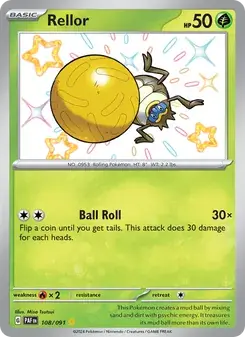 Rellor 108/91 Paldean Fates Pokémon card