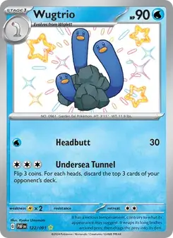 Wugtrio 122/91 Paldean Fates Pokémon card