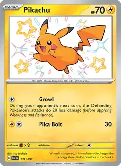 Pikachu 131/91 Paldean Fates Pokémon card