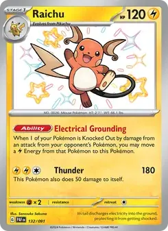 Raichu 132/91 Paldean Fates Pokémon card