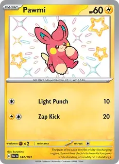 Pawmi 142/91 Paldean Fates Pokémon card