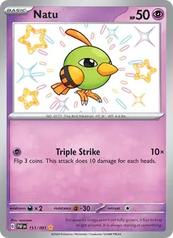 Natu 151/91 Paldean Fates Pokémon card