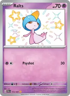 Ralts 153/91 Paldean Fates Pokémon card
