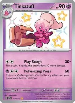 Tinkatuff 166/91 Paldean Fates Pokémon card
