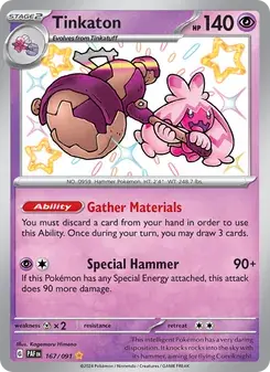 Tinkaton 167/91 Paldean Fates Pokémon card