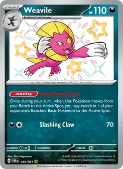 Weavile 183/91 Paldean Fates Pokémon card