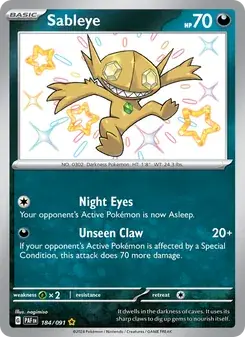 Sableye 184/91 Paldean Fates Pokémon card
