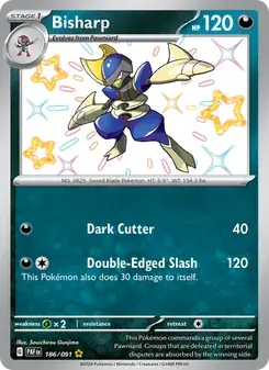 Bisharp 186/91 Paldean Fates Pokémon card