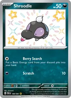 Shroodle 189/91 Paldean Fates Pokémon card