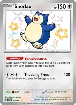 Snorlax 202/91 Paldean Fates Pokémon card