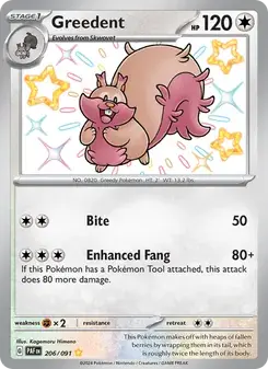 Greedent 206/91 Paldean Fates Pokémon card