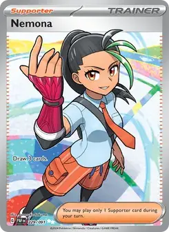 Nemona 229/91 Paldean Fates Pokémon card
