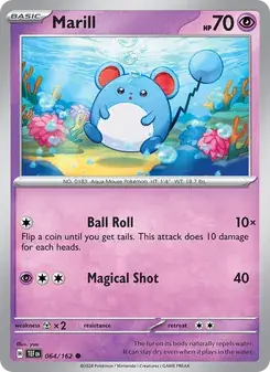 Marill 064/162 Temporal Forces Pokémon card