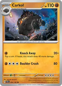 Carkol 094/162 Temporal Forces Pokémon card