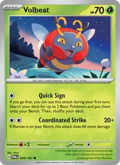 Volbeat 009/167 Twilight Masquerade Pokémon card