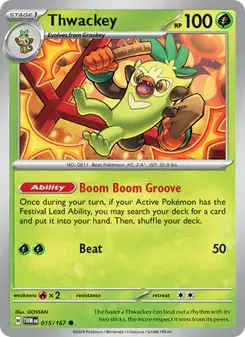 Thwackey 015/167 Twilight Masquerade Pokémon card