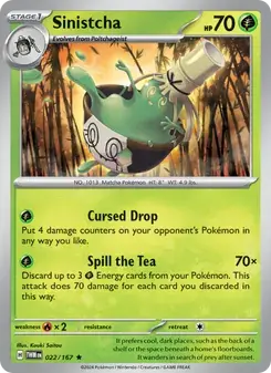 Sinistcha 022/167 Twilight Masquerade Pokémon card