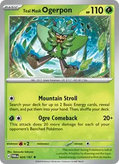Teal Mask Ogerpon 024/167 Twilight Masquerade Pokémon card