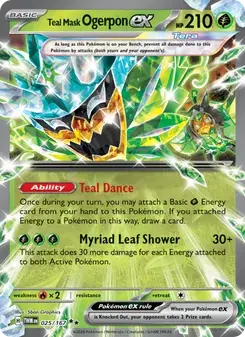 Teal Mask Ogerpon ex 025/167 Twilight Masquerade Pokémon card