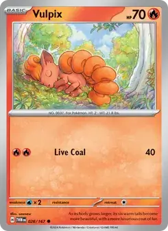 Vulpix 026/167 Twilight Masquerade Pokémon card