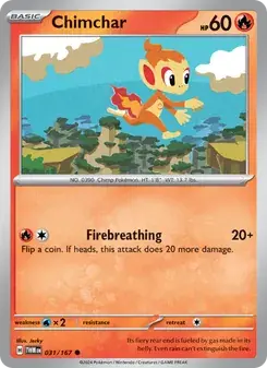 Chimchar 031/167 Twilight Masquerade Pokémon card