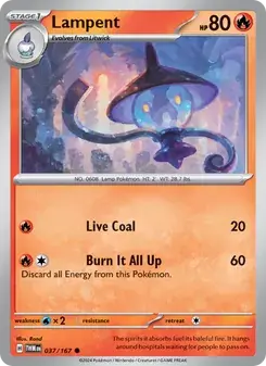 Lampent 037/167 Twilight Masquerade Pokémon card