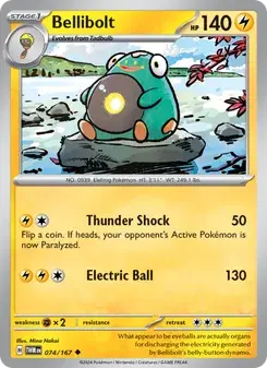 Bellibolt 074/167 Twilight Masquerade Pokémon card