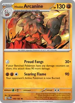 Hisuian Arcanine 100/167 Twilight Masquerade Pokémon card