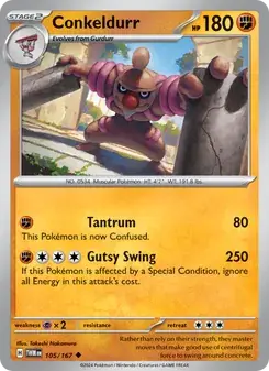 Conkeldurr 105/167 Twilight Masquerade Pokémon card