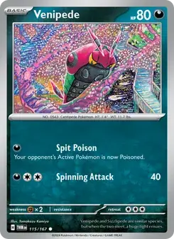 Venipede 115/167 Twilight Masquerade Pokémon card