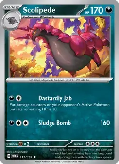 Scolipede 117/167 Twilight Masquerade Pokémon card