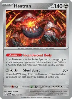 Heatran 123/167 Twilight Masquerade Pokémon card