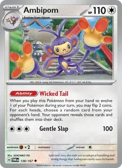 Ambipom 138/167 Twilight Masquerade Pokémon card