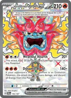 Hearthflame Mask Ogerpon ex 192/167 Twilight Masquerade Pokémon card