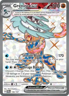 Greninja ex 198/167 Twilight Masquerade Pokémon card