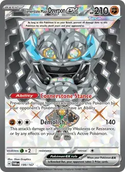 Cornerstone Mask Ogerpon ex 199/167 Twilight Masquerade Pokémon card