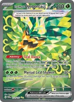 Teal Mask Ogerpon ex 211/167 Twilight Masquerade Pokémon card