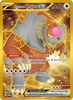 Bloodmoon Ursaluna ex 222/167 Twilight Masquerade Pokémon card