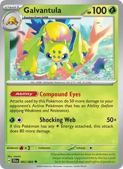 Galvantula 002/64 Shrouded Fable Pokémon card