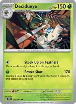 Decidueye 005/64 Shrouded Fable Pokémon card
