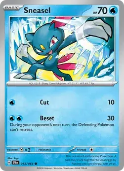 Sneasel 013/64 Shrouded Fable Pokémon card